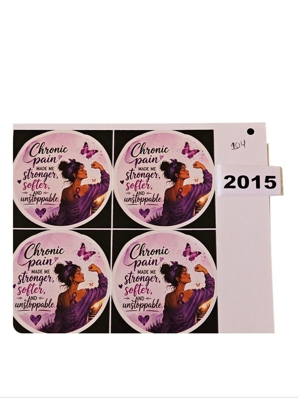 Handmade Chronic Pain Warrior Vinyl Sticker Purple Ribbon Butterfly Awareness 3" - Picture 12 of 17